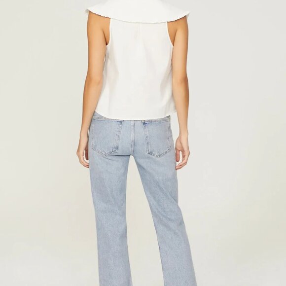 WeWoreWhat Ruffle Collar Cotton Poplin Button-Up - NWT, Optic White, XS - Picture 5 of 15